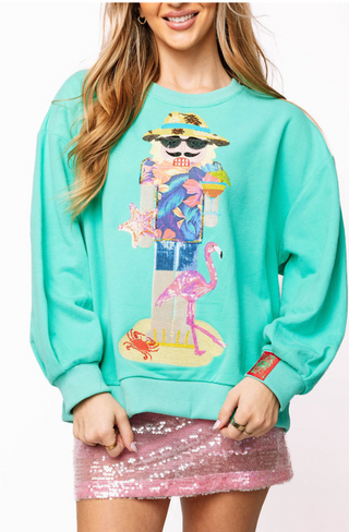 Aqua Tropical Vacation Nutcracker Sweatshirt