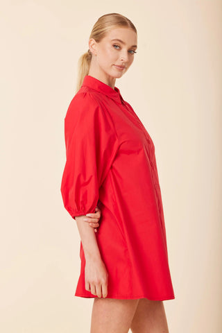 Poplin Exaggerated Sleeve Tunic Dress
