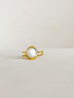 Single Pearl Ring-Gold